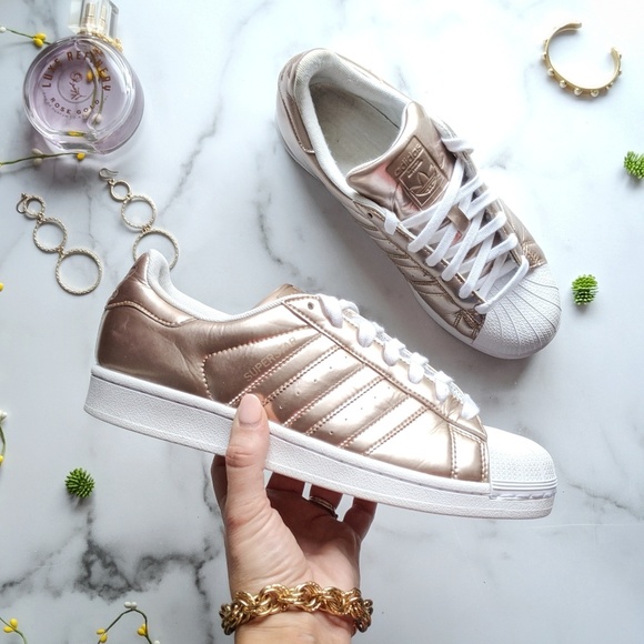 adidas shell toe rose gold